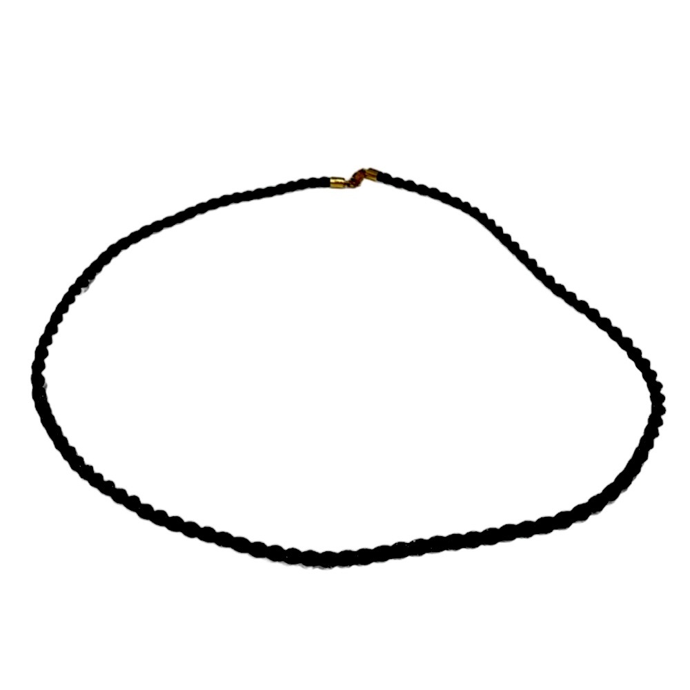 Black braided silk cord necklace. NEW